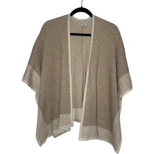 Poof Apparel Beige Open Front Poncho Cape Shawl‎ Cover Up One Size